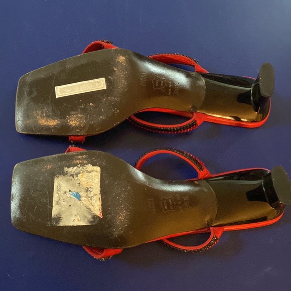 LERRE kitten rhinestone heel 38.5 square toe - Picture 5 of 9